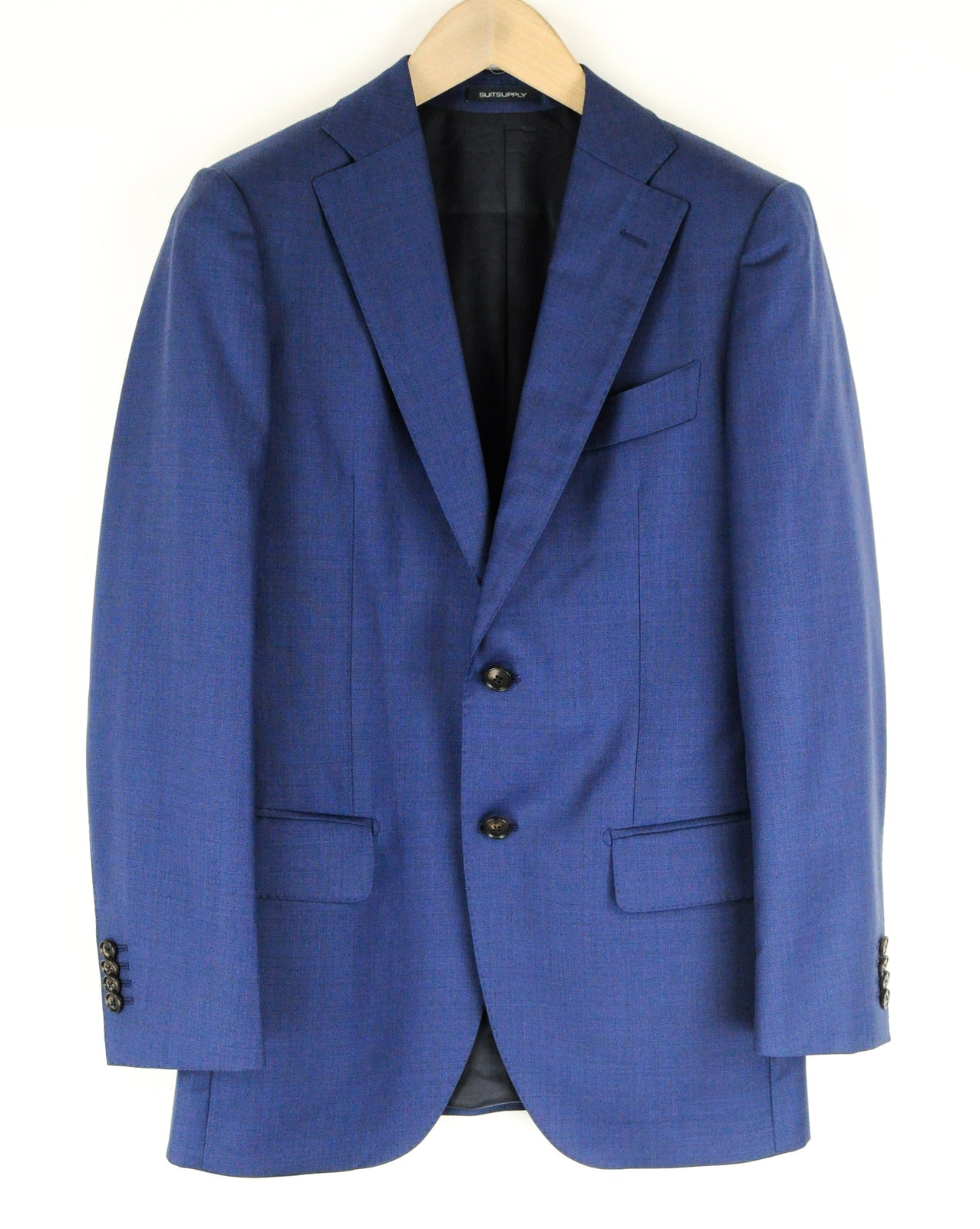 SUITSUPPLY Lazio Men's Suit UK34R Slim Fit Blue Wool Lined 2-Piece Classic Wear