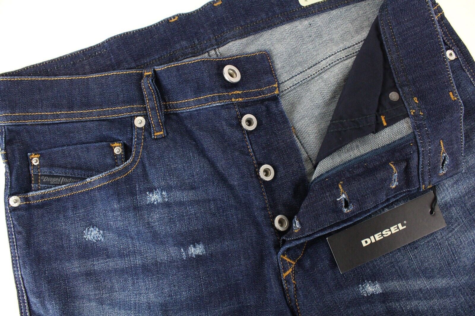 DIESEL Tepphar R7NA8 Men's Blue Jeans W29/L32 Slim Carrot Washed Cotton Stretch