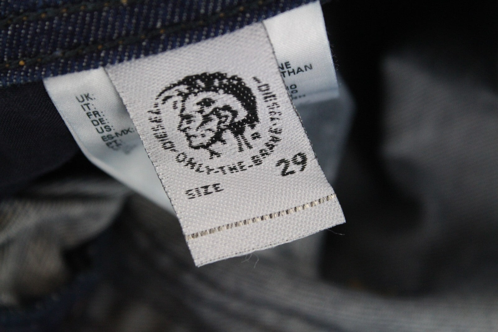 DIESEL Tepphar R7NA8 Men's Blue Jeans W29/L32 Slim Carrot Washed Cotton Stretch