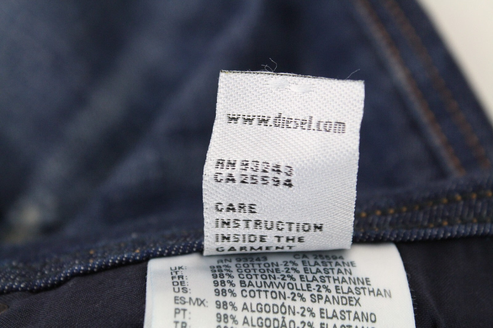 DIESEL Tepphar R7NA8 Men's Blue Jeans W29/L32 Slim Carrot Washed Cotton Stretch