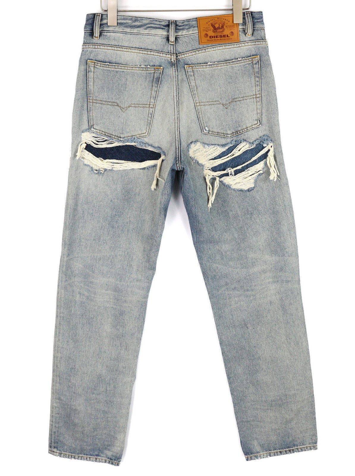 DIESEL D-Rekiv-Z 09C90 Men Jeans W32/L34 Ripped Distress Straight Washed RRP€295