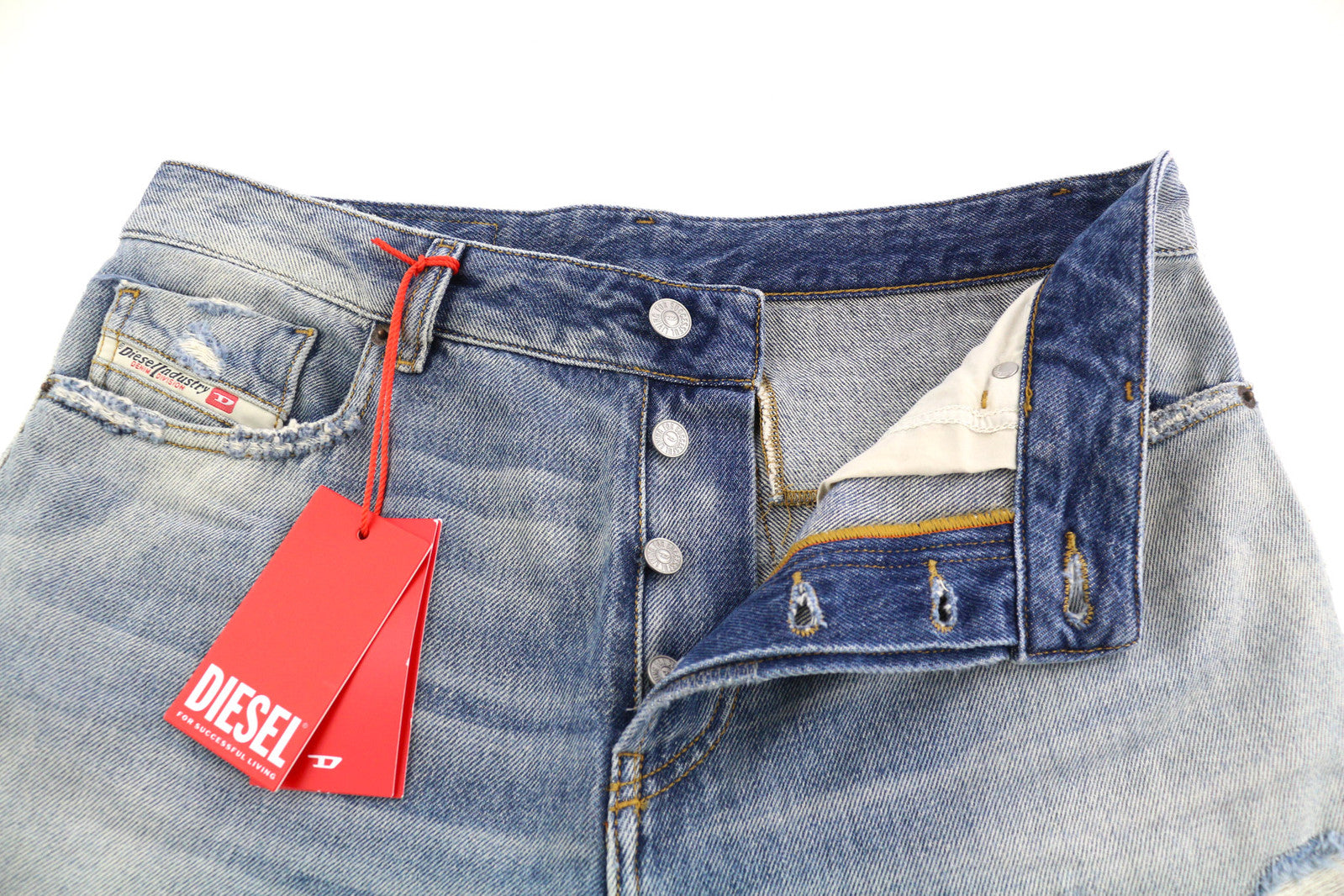 DIESEL D-Rekiv-Z 09C90 Men Jeans W32/L34 Ripped Distress Straight Washed RRP€295