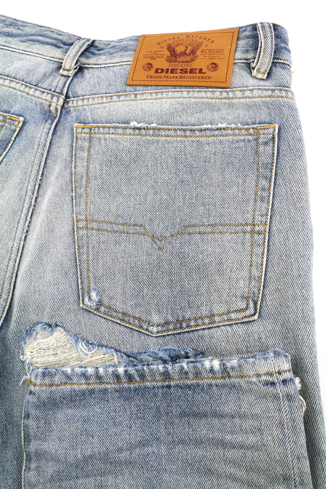 DIESEL D-Rekiv-Z 09C90 Men Jeans W32/L34 Ripped Distress Straight Washed RRP€295