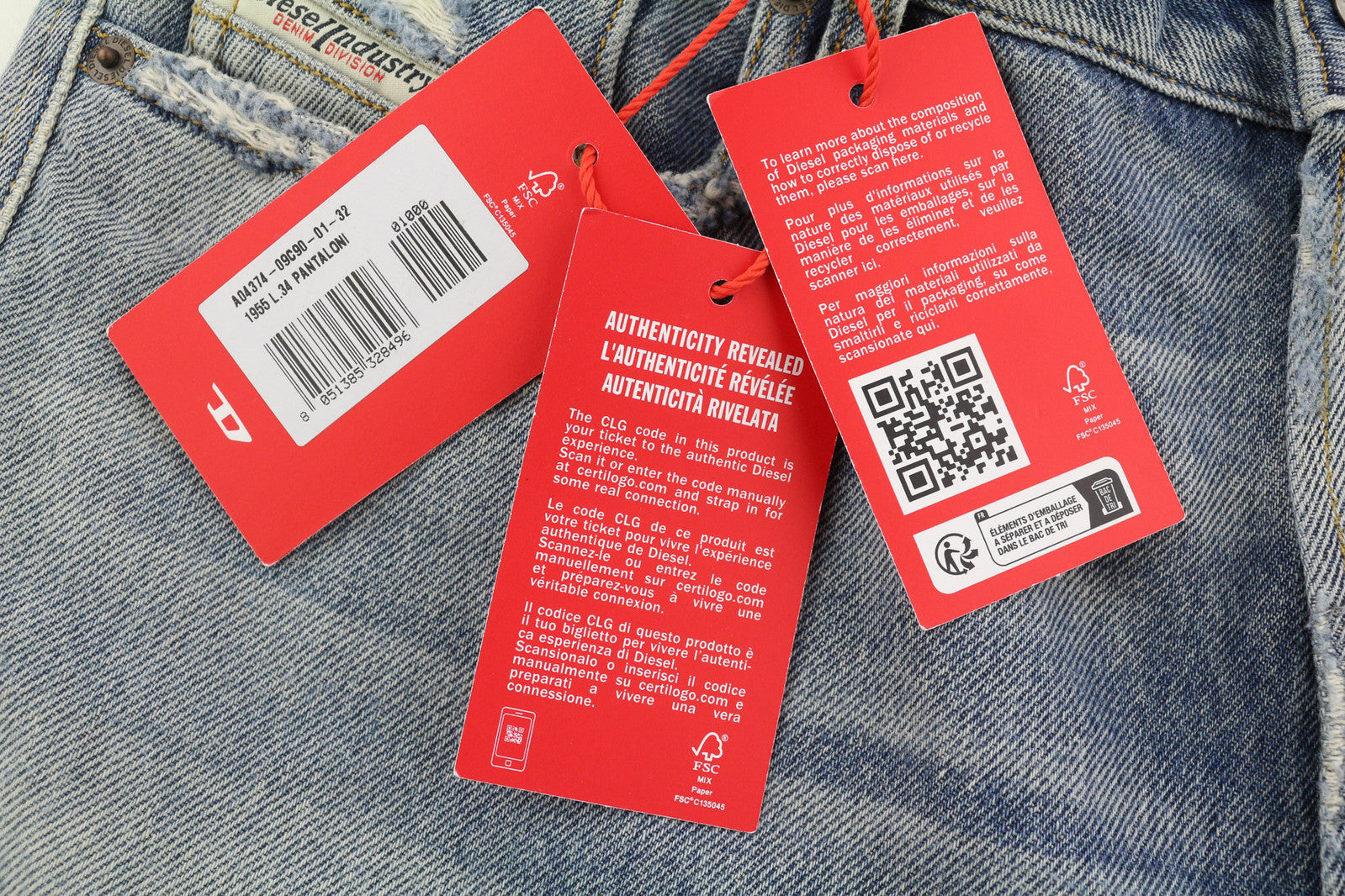 DIESEL D-Rekiv-Z 09C90 Men Jeans W32/L34 Ripped Distress Straight Washed RRP€295