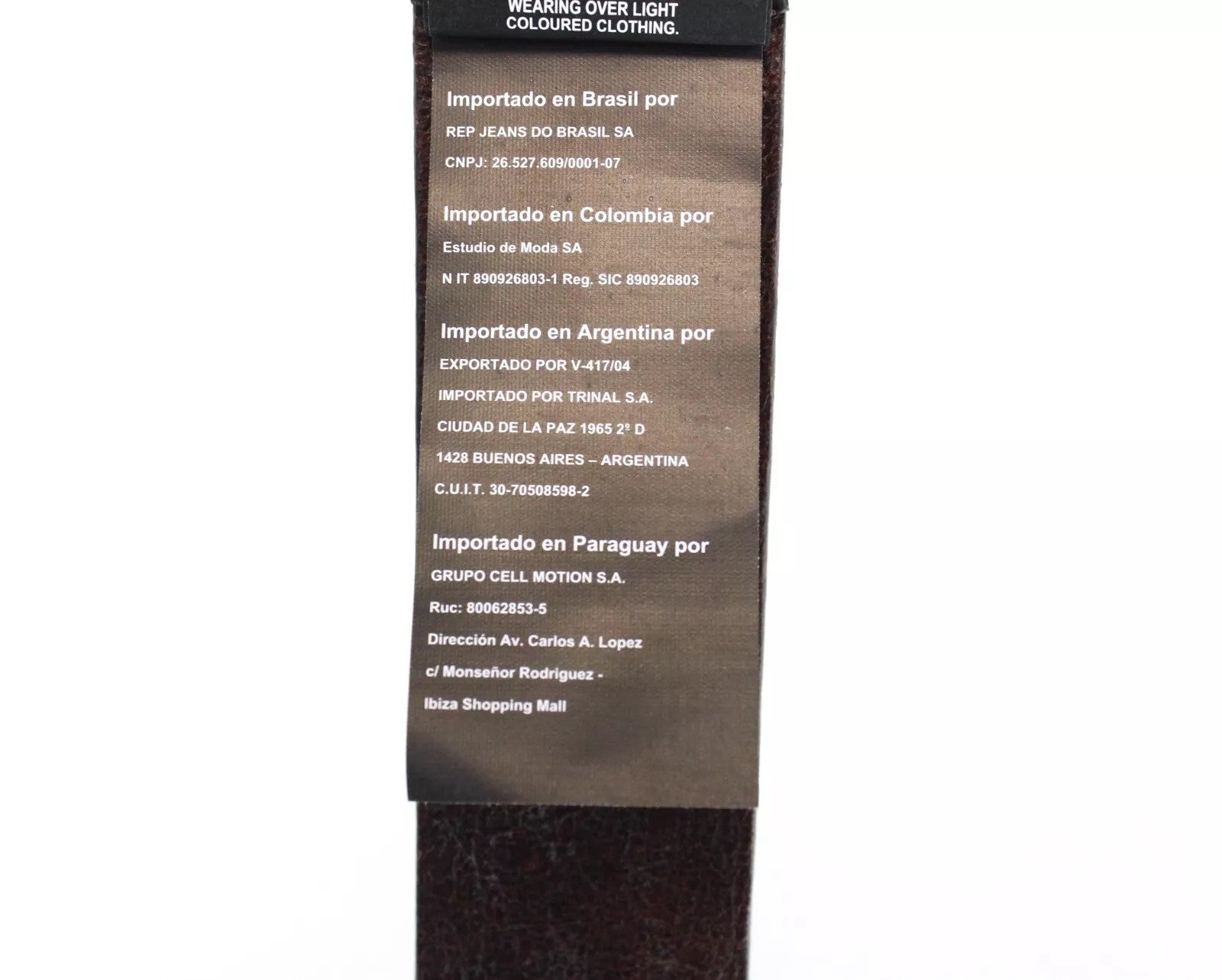 REPLAY Men's Belt 85 cm Squared-End Brown Cow Leather Patterned Buckled