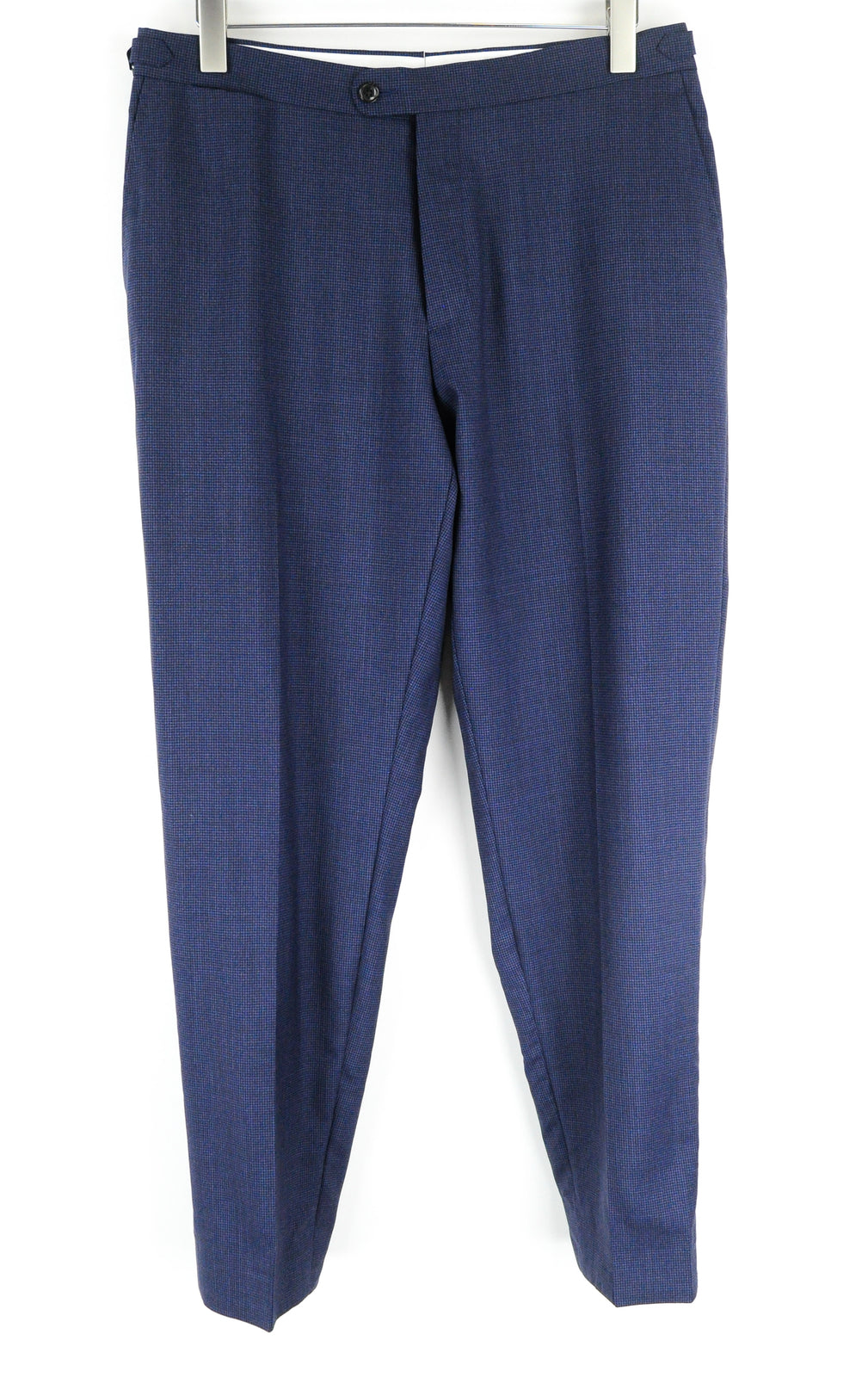 SUITSUPPLY Brescia Men's Trousers UK44S Blue Patterned Wool Pleated Formal Wear