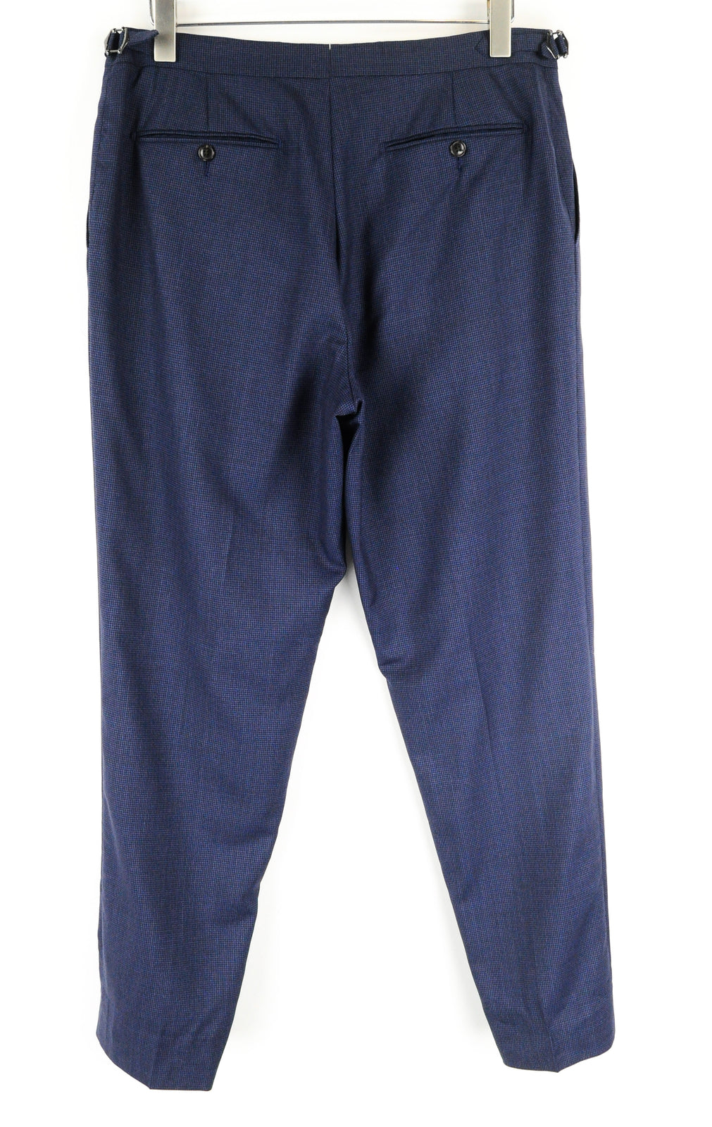 SUITSUPPLY Brescia Men's Trousers UK44S Blue Patterned Wool Pleated Formal Wear