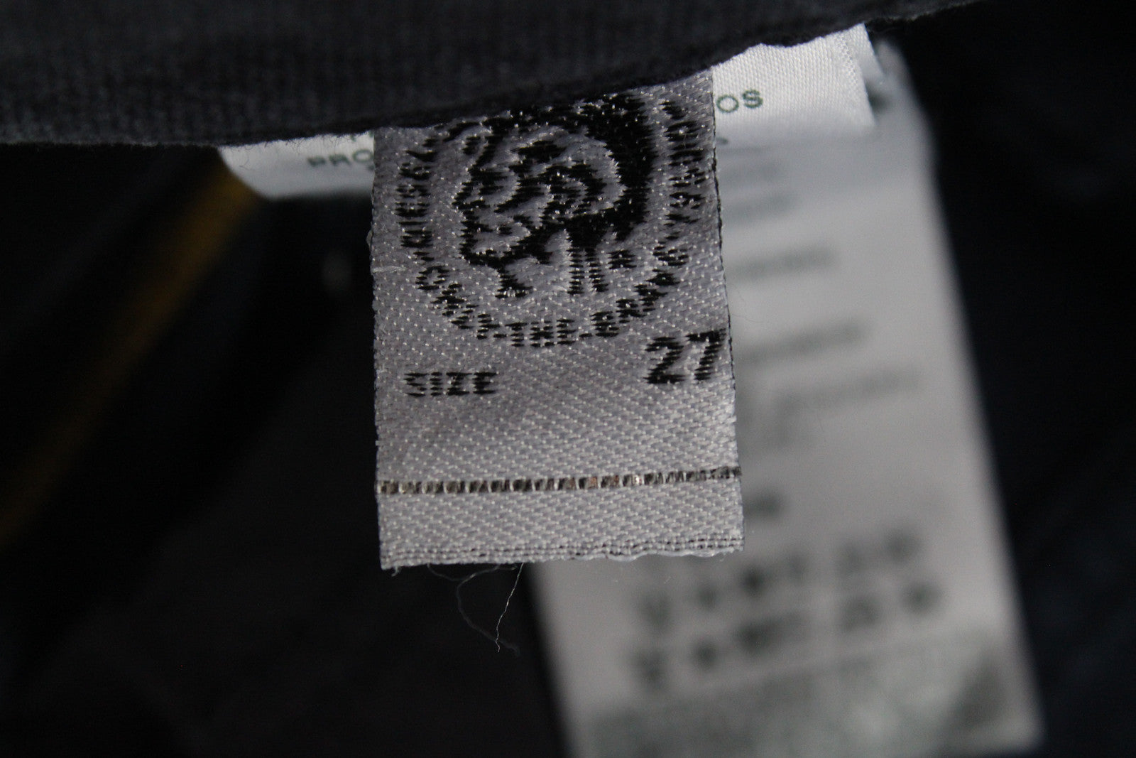 DIESEL Thommer 084NK vyriški juodi džinsai W27 Slim Fit skalbtos medvilnės tamprūs džinsai 