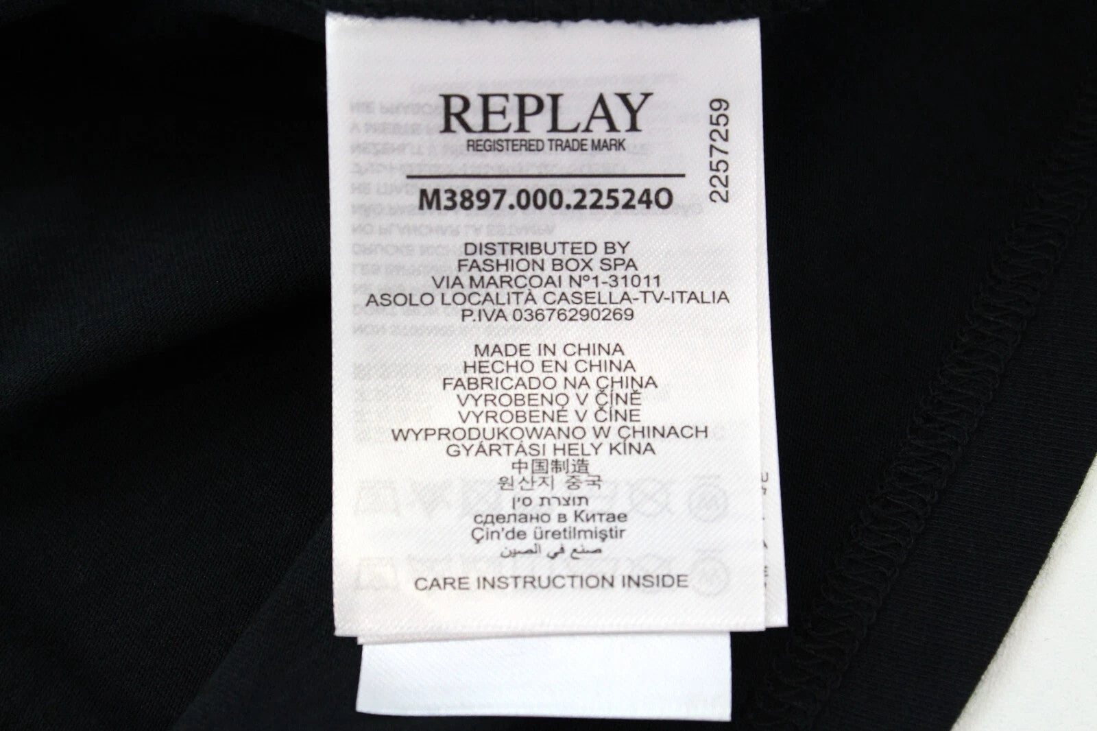 REPLAY Men's T-Shirt M Black Casual Cotton Blend Short Sleeve Pullover