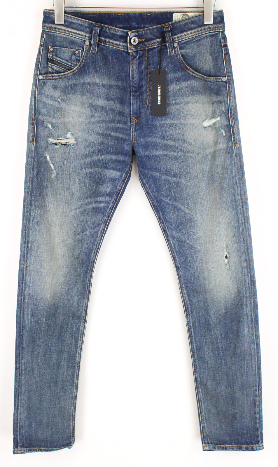 DIESEL Krayver R6ZD4 Men's Blue Jeans W28/L32 Slim Carrot Washed Cotton Stretch