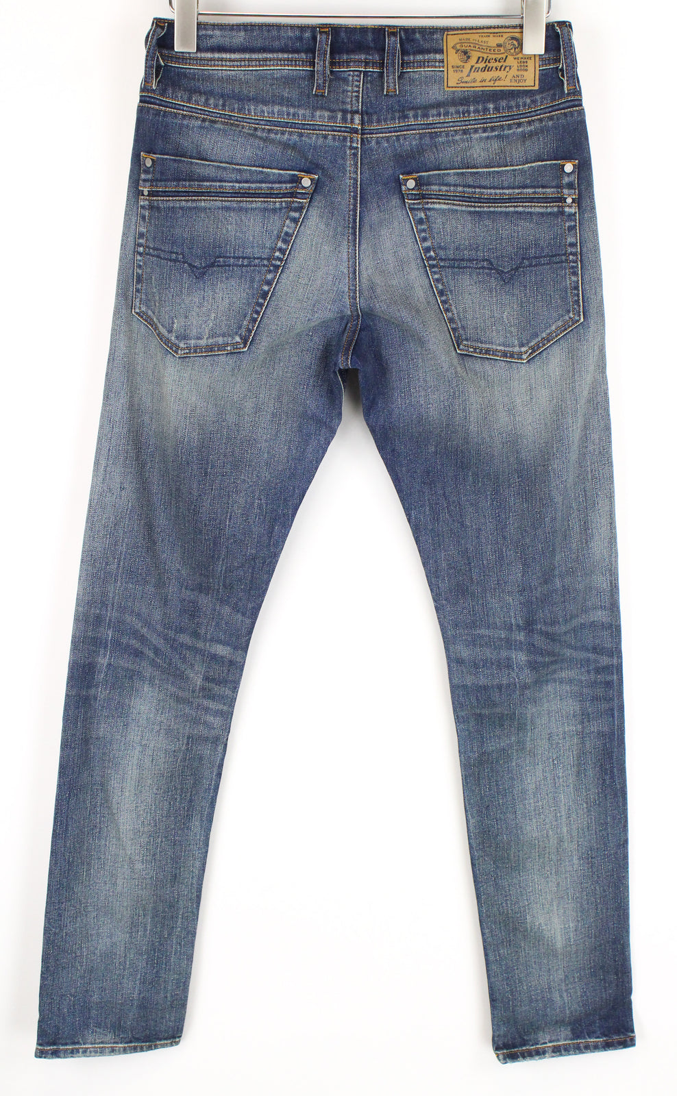 DIESEL Krayver R6ZD4 Men's Blue Jeans W28/L32 Slim Carrot Washed Cotton Stretch