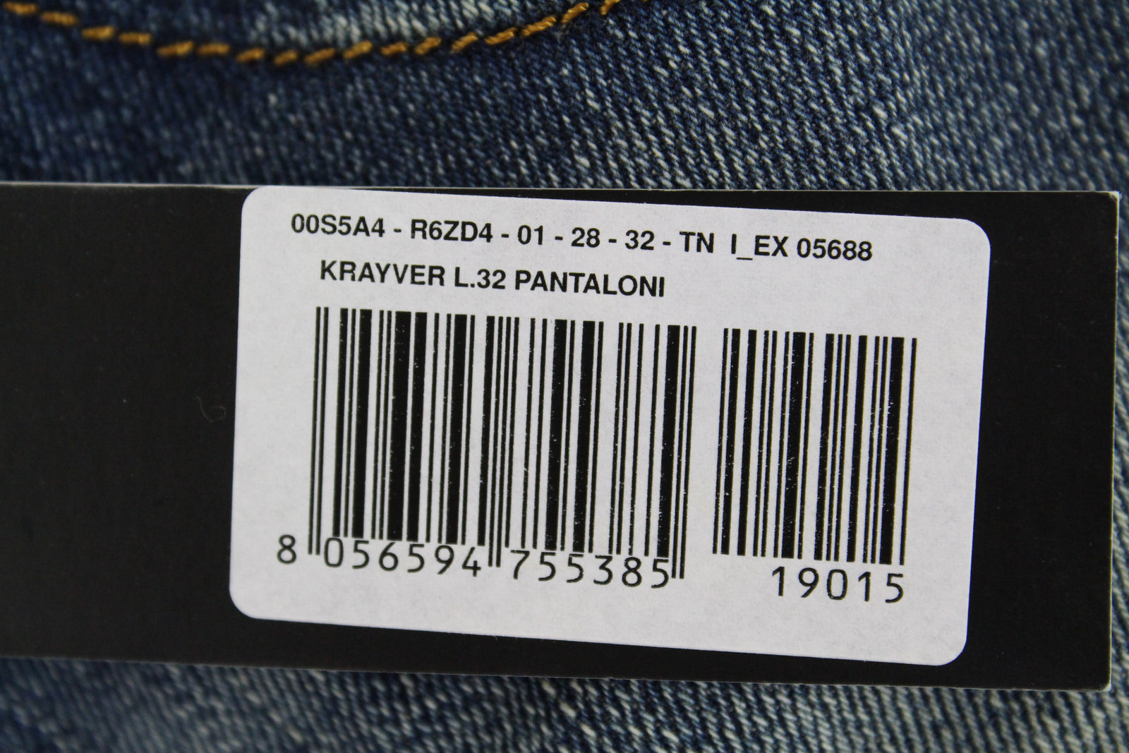 DIESEL Krayver R6ZD4 Men's Blue Jeans W28/L32 Slim Carrot Washed Cotton Stretch