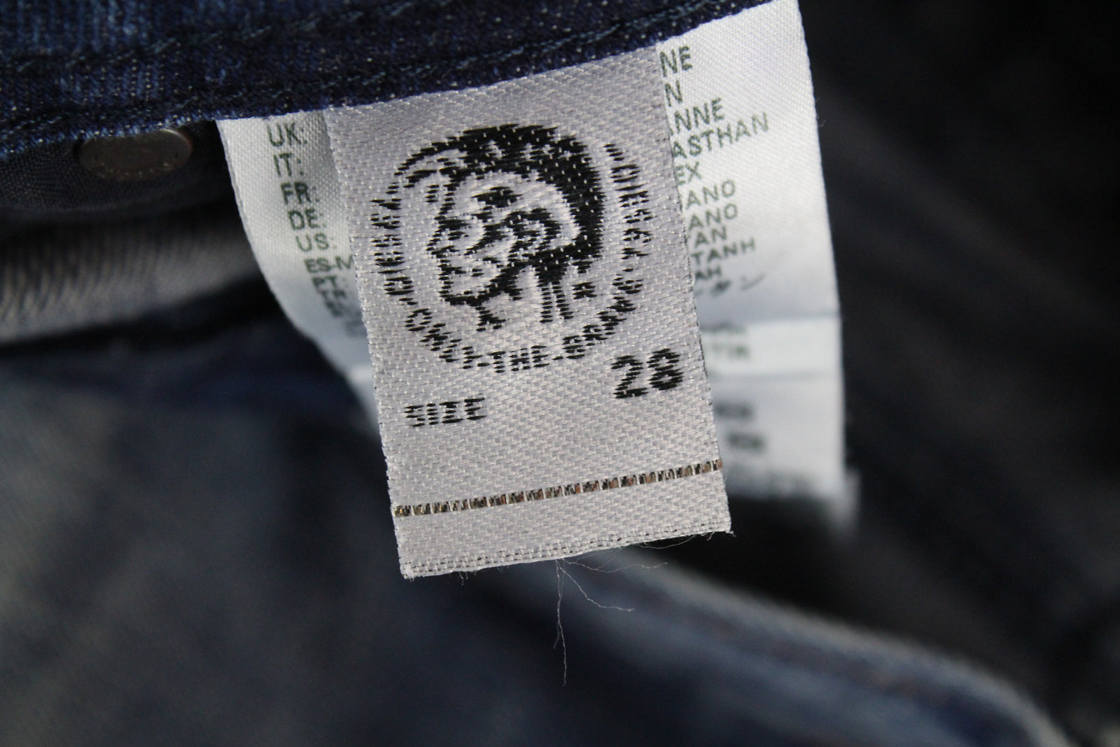 DIESEL Krayver R6ZD4 Men's Blue Jeans W28/L32 Slim Carrot Washed Cotton Stretch