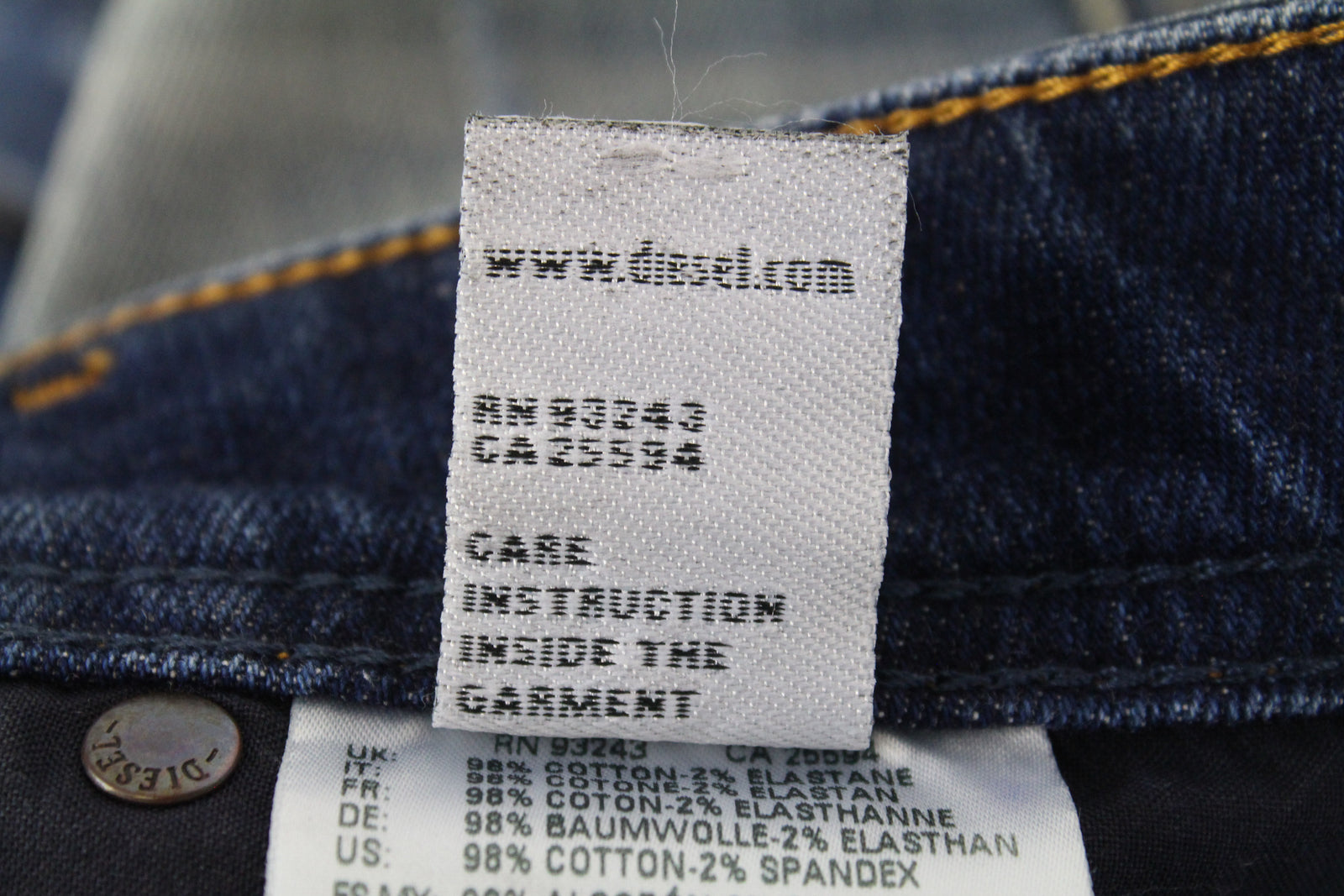 DIESEL Krayver R6ZD4 Men's Blue Jeans W28/L32 Slim Carrot Washed Cotton Stretch