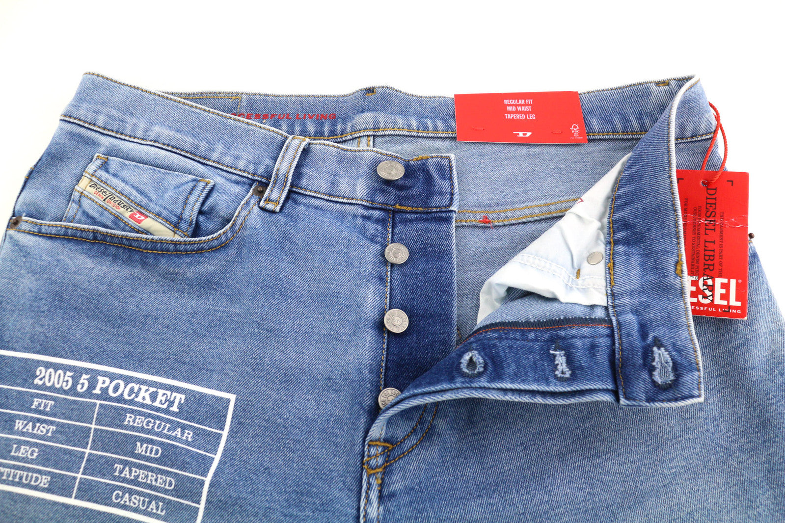 DIESEL 2005 D-Fining 9B92S Men Jeans W32/L32 Regular Mid Tapered Blue RRP€160