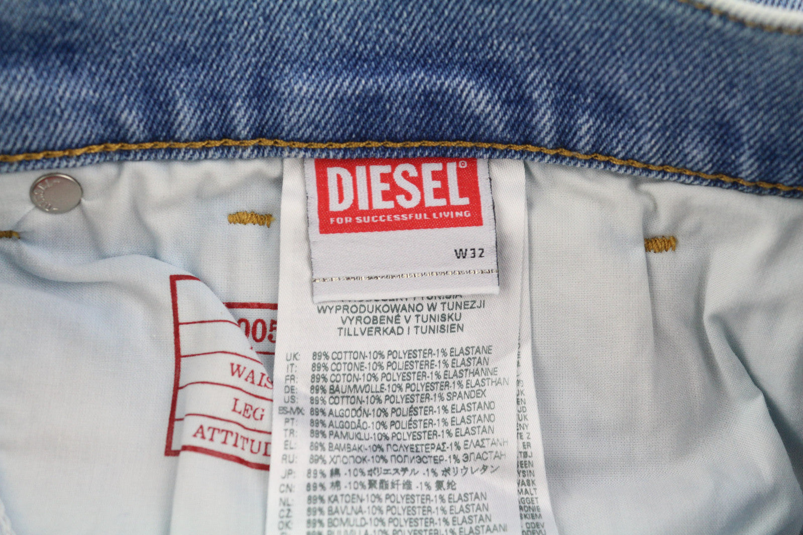 DIESEL 2005 D-Fining 9B92S Men Jeans W32/L32 Regular Mid Tapered Blue RRP€160