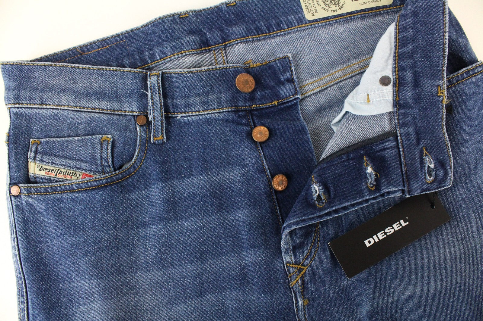 DIESEL Tepphar-X R8XA3 Men's Blue Jeans W29/L34 Slim Carrot Cotton Stretch Fit