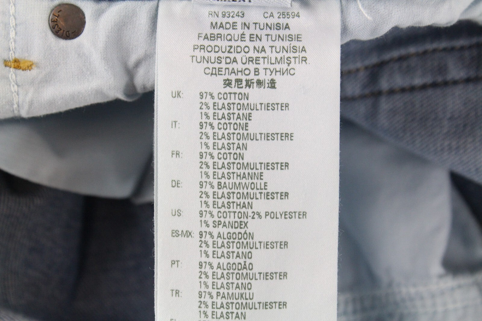 DIESEL Tepphar-X R8XA3 Men's Blue Jeans W29/L34 Slim Carrot Cotton Stretch Fit