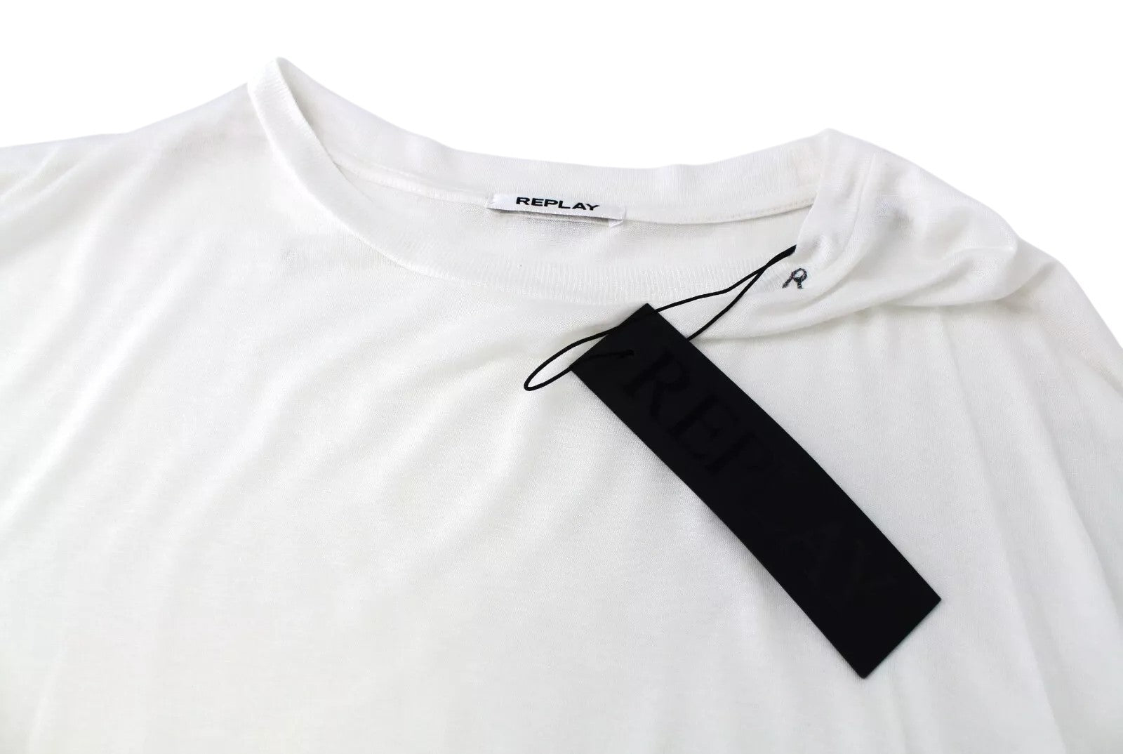 REPLAY Men's T-Shirt S White See-Through Short Sleeve Casual Pullover