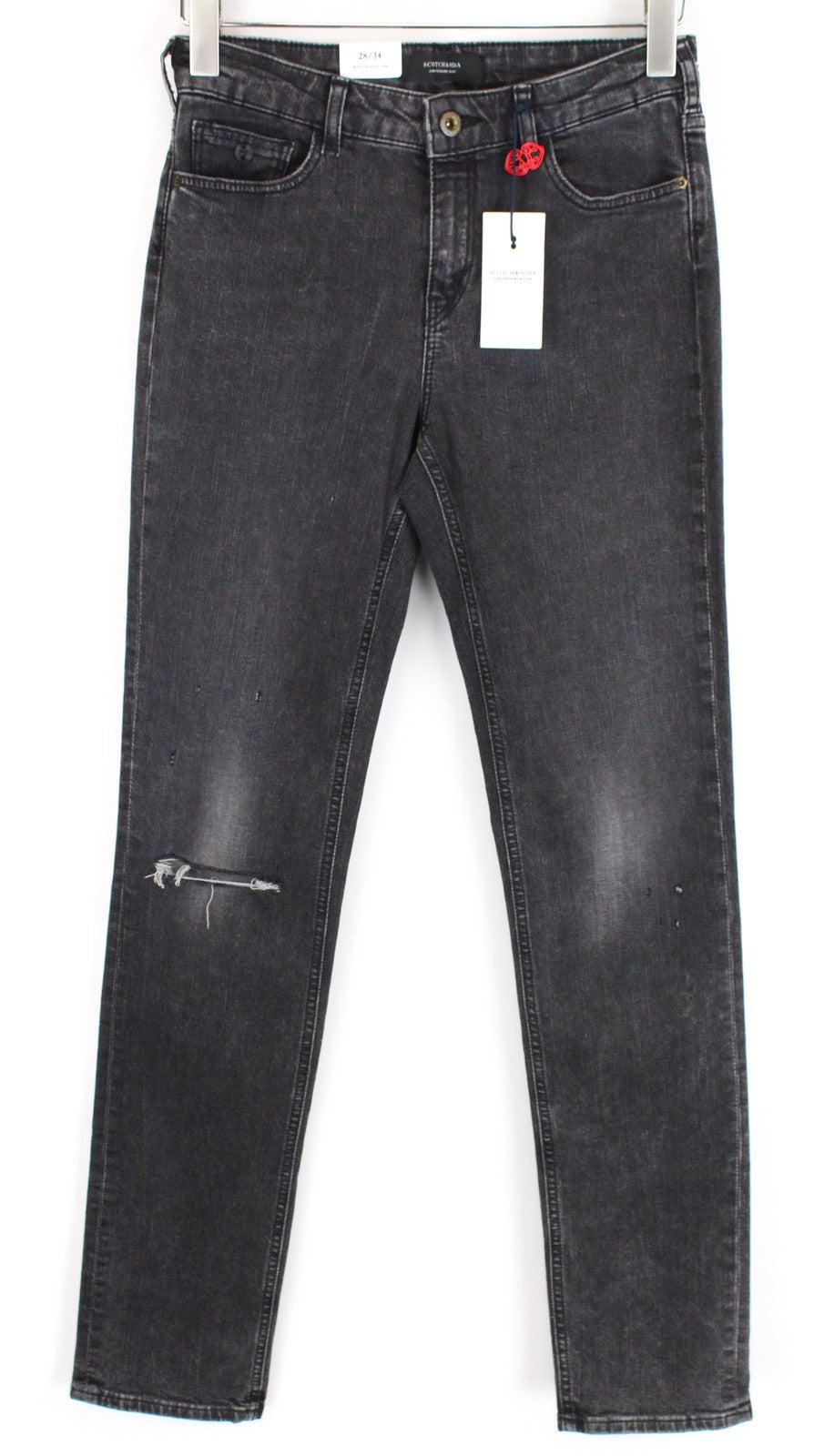 SCOTCH & SODA Supreme Women Jeans W28/L34 Slim Straight Grey Cotton Stretch