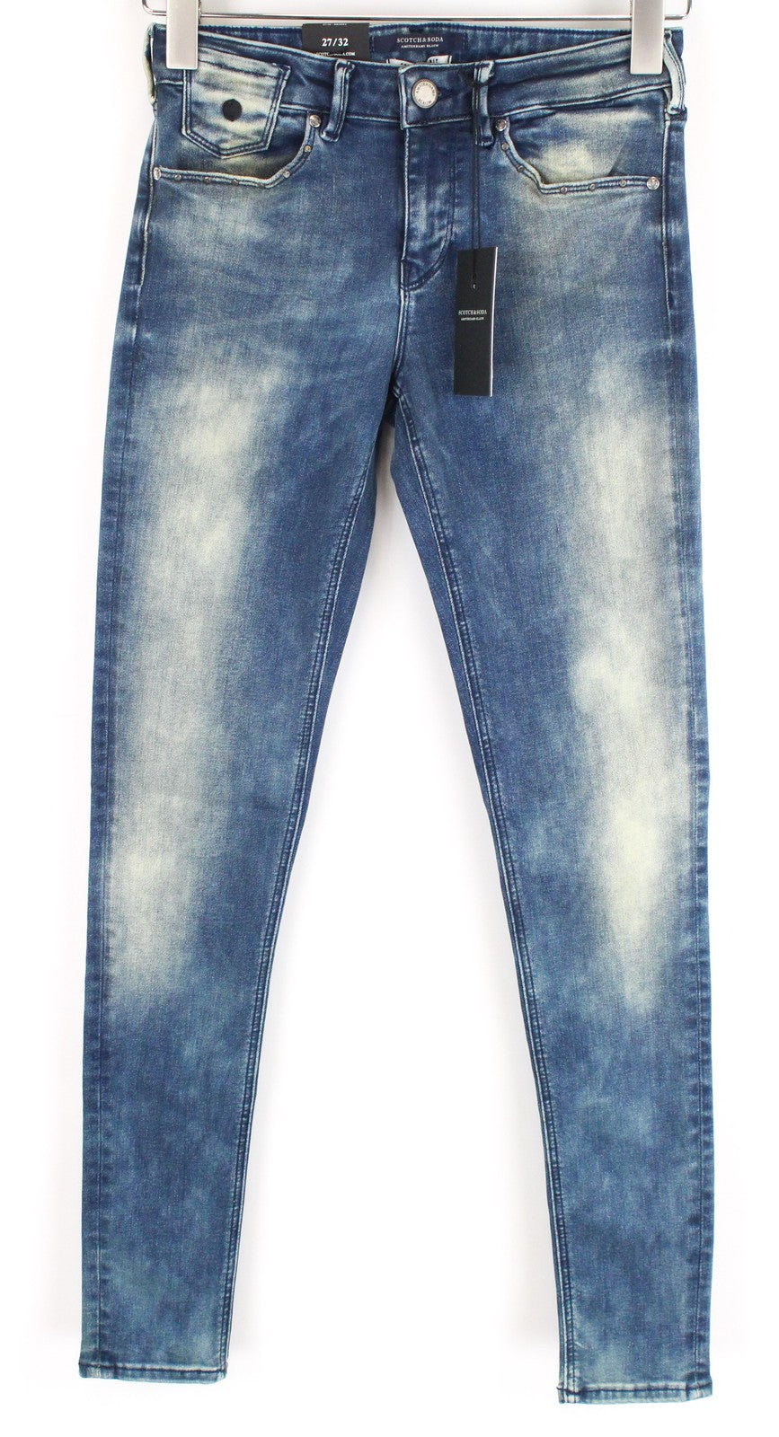 SCOTCH & SODA Ams Blauw Women Jeans W27/L32 Skinny Blue Cotton Stretch Washed