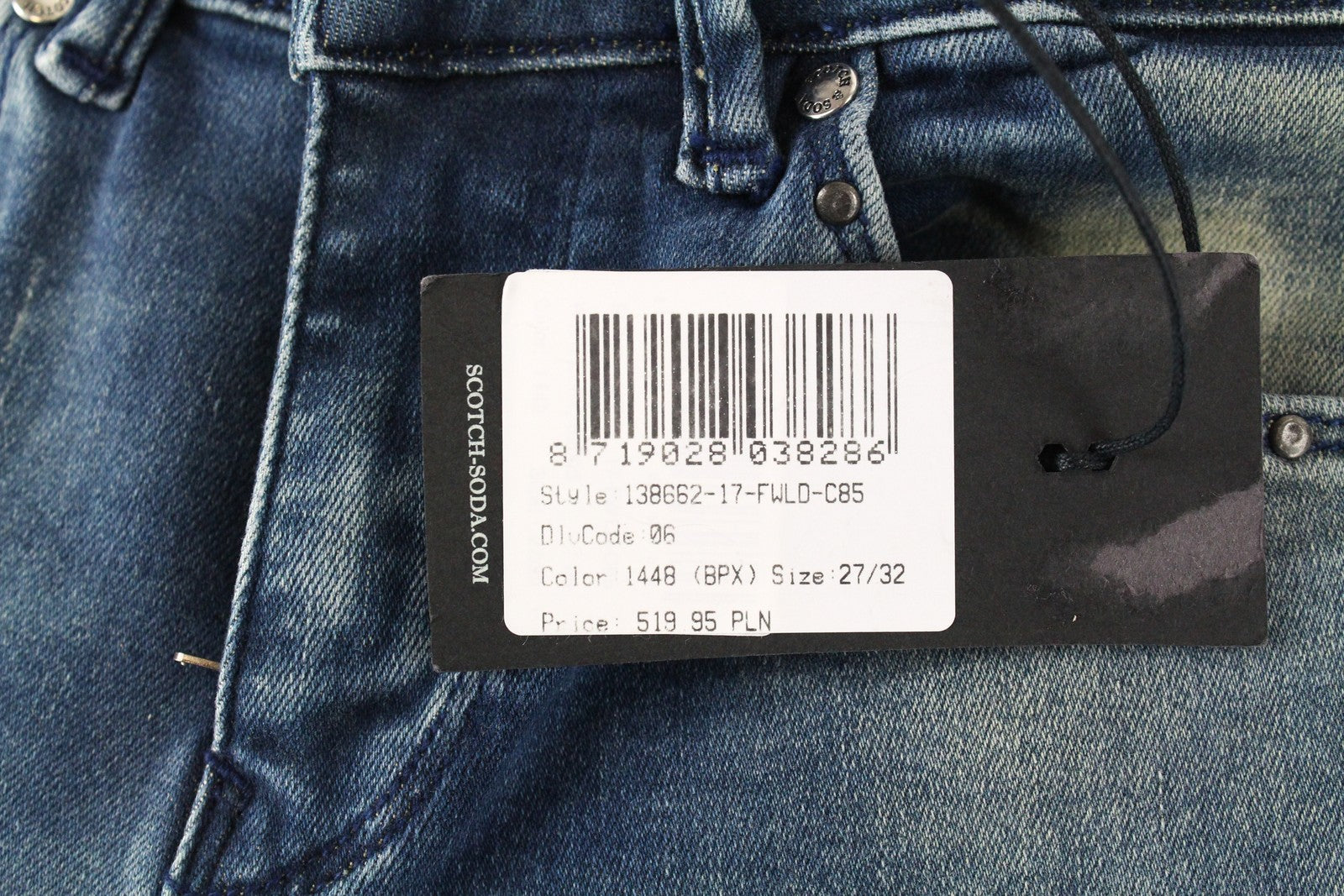 SCOTCH & SODA Ams Blauw Women Jeans W27/L32 Skinny Blue Cotton Stretch Washed