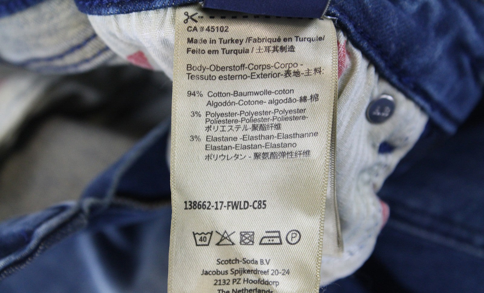 SCOTCH & SODA Ams Blauw Women Jeans W27/L32 Skinny Blue Cotton Stretch Washed