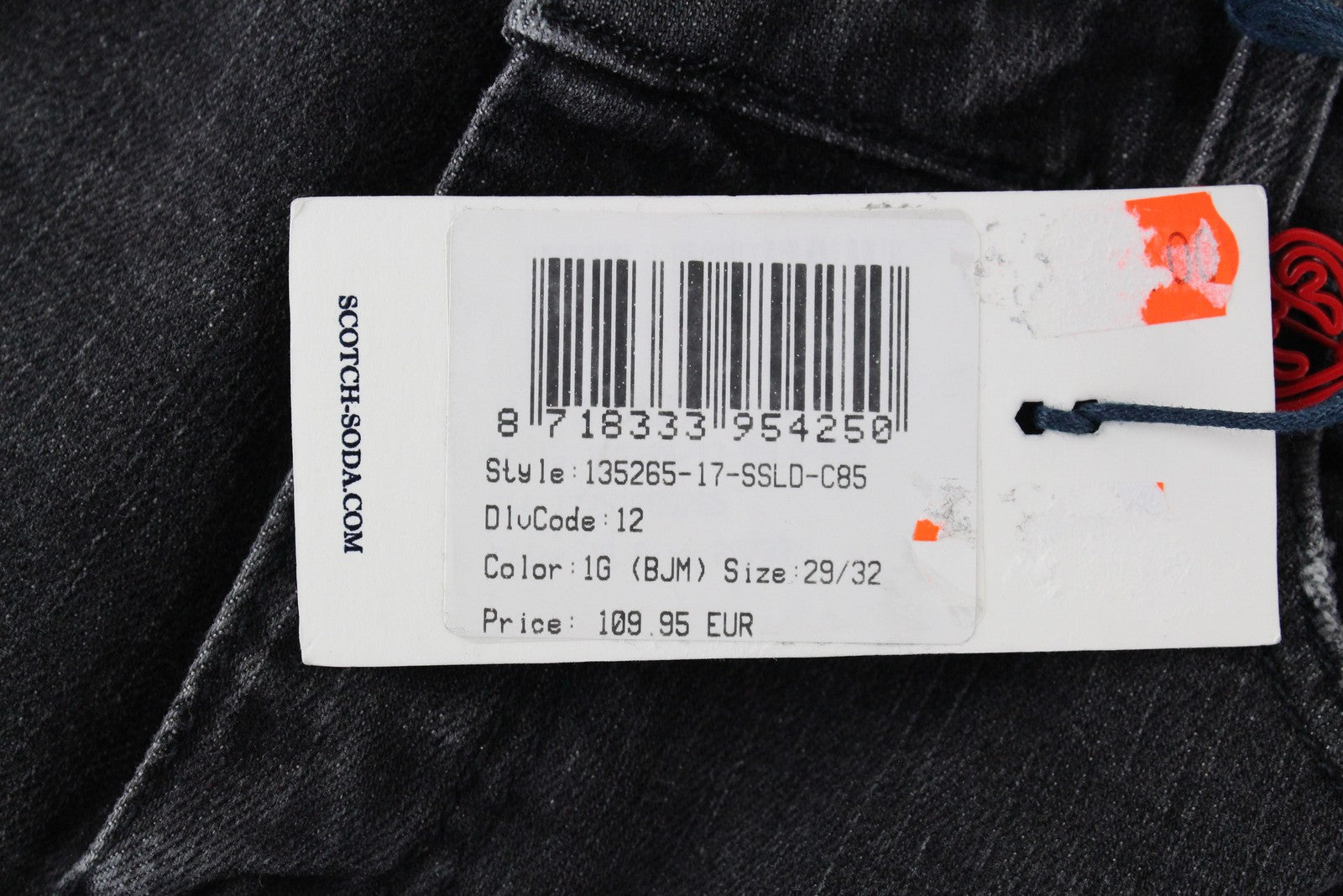 SCOTCH & SODA Supreme Women Jeans W29/L32 Slim Straight Fit Grey Cotton Stretch