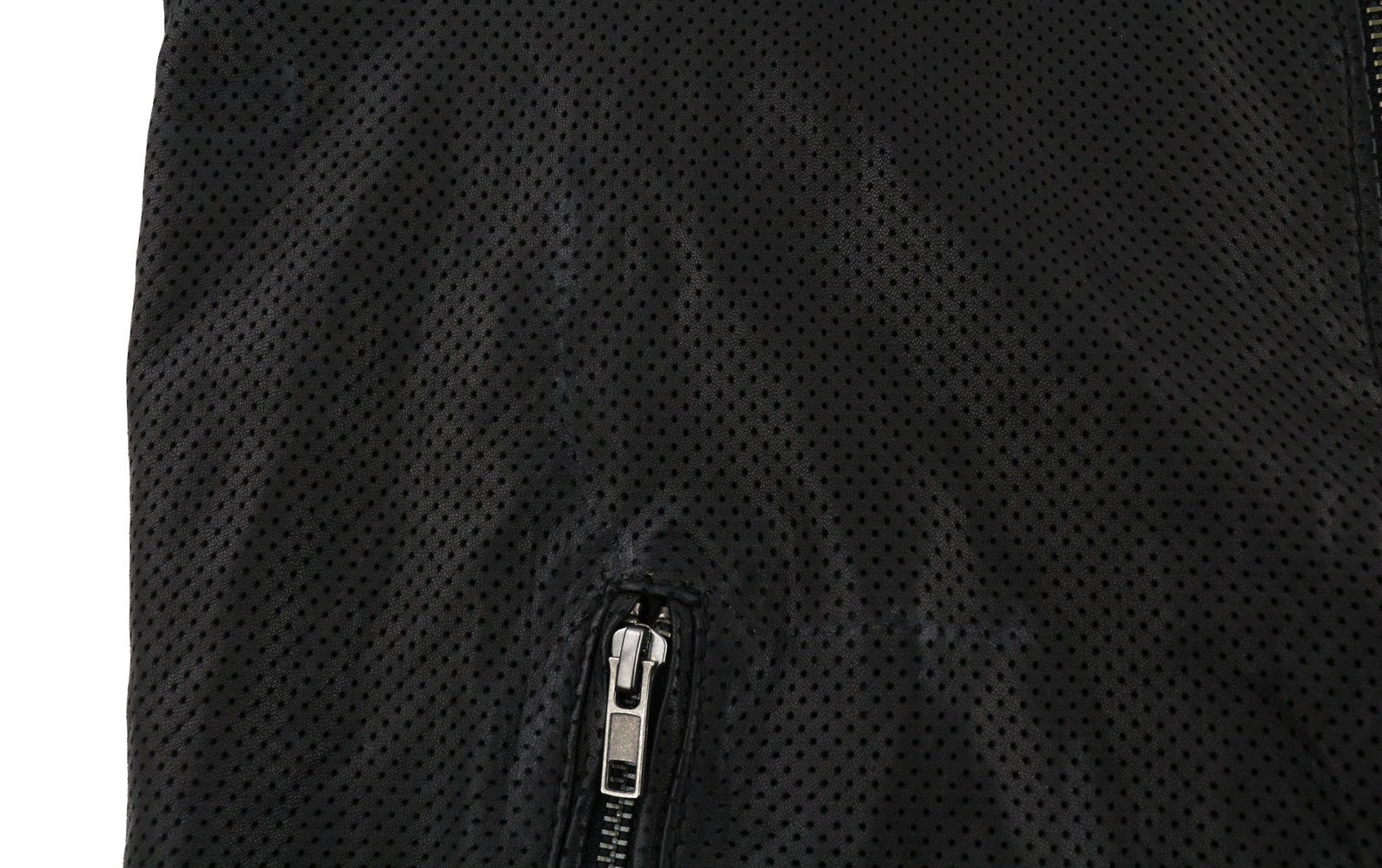 DIESEL Men Jacket L Black Lambskin Leather Asymmetrical Zipper Band Neck Logo