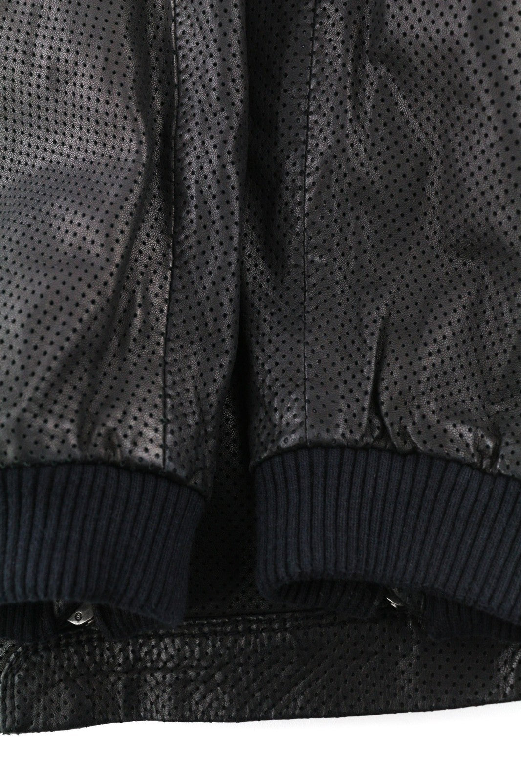 DIESEL Men Jacket L Black Lambskin Leather Asymmetrical Zipper Band Neck Logo