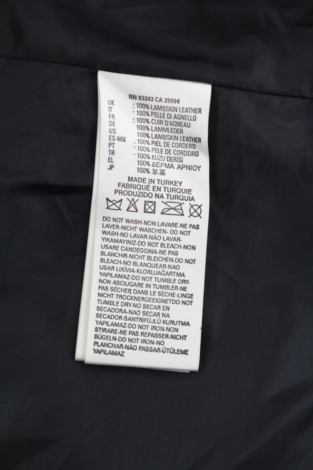 DIESEL Men Jacket L Black Lambskin Leather Asymmetrical Zipper Band Neck Logo