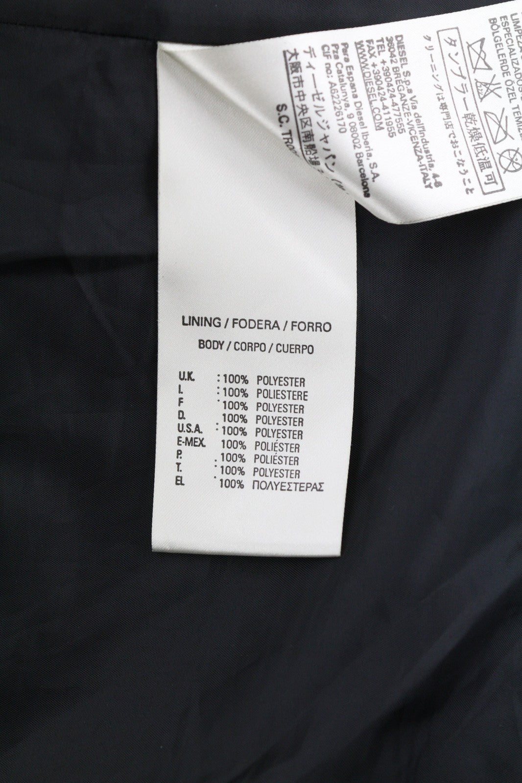 DIESEL Men Jacket L Black Lambskin Leather Asymmetrical Zipper Band Neck Logo