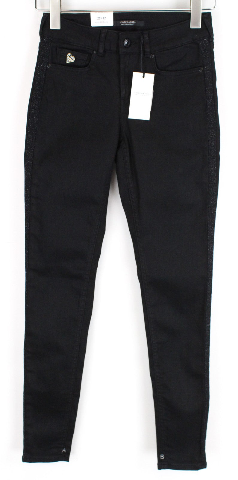 SCOTCH & SODA La Bohemienne Women Jeans W25/L32 Skinny Fit Black Cotton Stretch