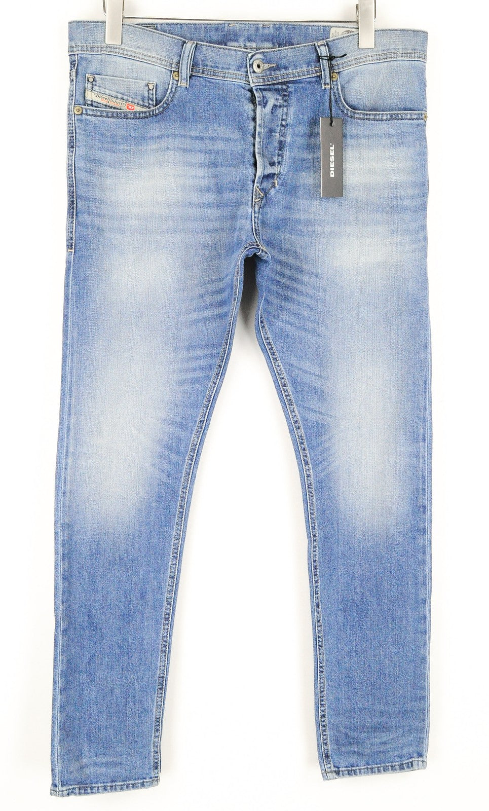 DIESEL Tepphar 0842H Men Jeans W33/L32 Slim Carrot Fit Light Blue Stretch