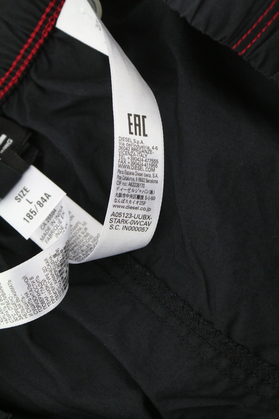 DIESEL Uubx-Stark Men's Underwear L Boxer Elastic Waist Logo All Seasons Black