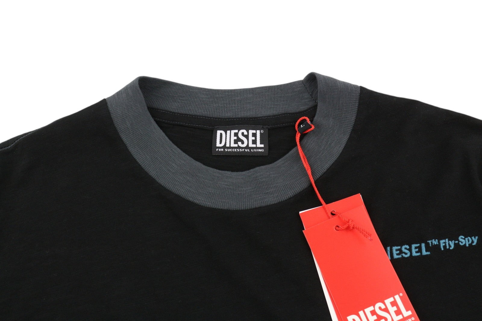 DIESEL T-Justle-LS-E9 Men T-Shirt L Black Long Sleeve Crew Neck Cotton RRP€135