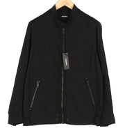 DIESEL J-Rum Men Jacket M Black Band Neck Lined Full Zip Pockets Lightweight