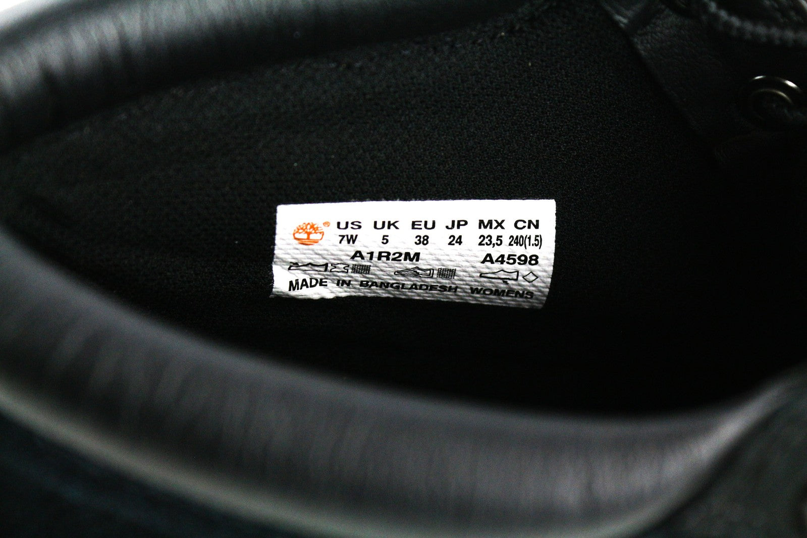 TIMBERLAND A1R2M Women Boots EU38 UK5 Black Leather Lace Up Ankle Top Ortholite