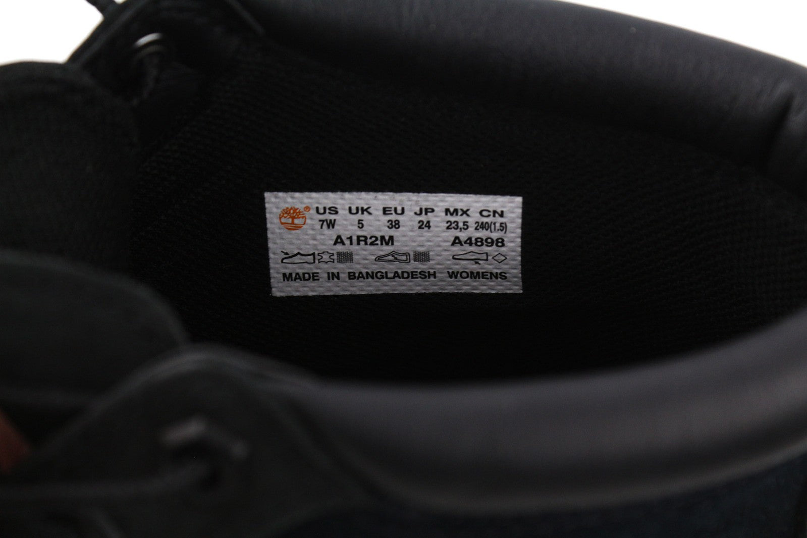 TIMBERLAND A1R2M Women Boots EU38 UK5 Black Leather Lace Up Ankle Top Ortholite