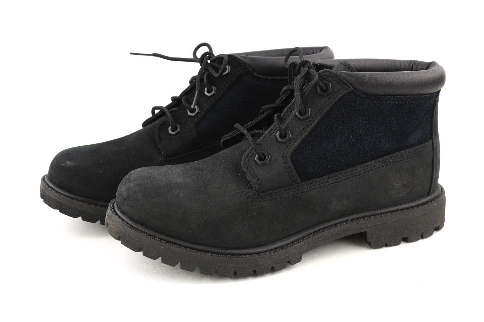 TIMBERLAND A1R2M Women Boots EU38 UK5 Black Leather Lace Up Ankle Top Ortholite