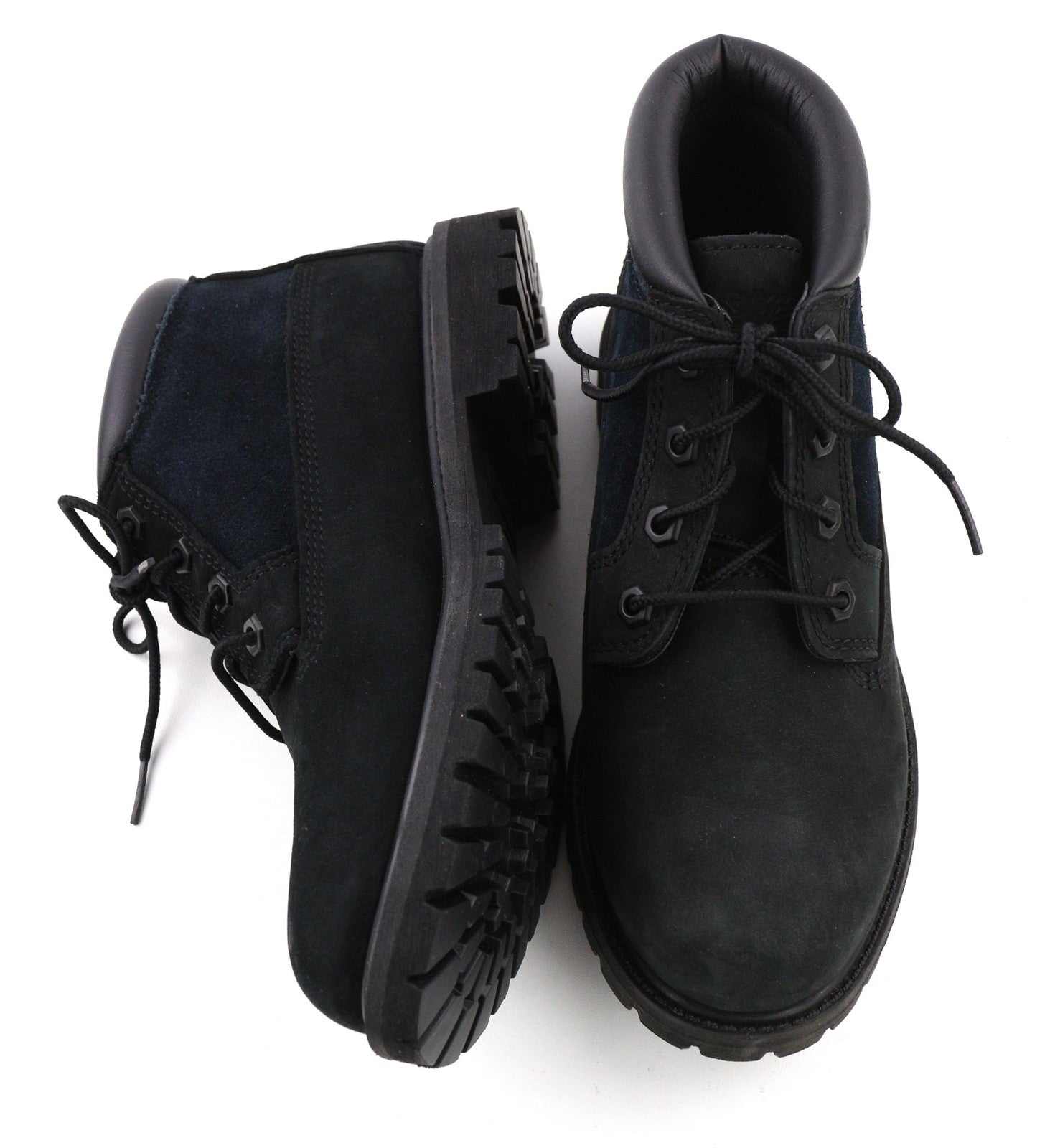 TIMBERLAND A1R2M Women Boots EU38 UK5 Black Leather Lace Up Ankle Top Ortholite