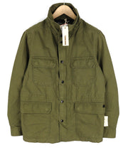 DIESEL Jamede Men Jacket S Khaki Zipper High Neck Lined Drawstring Waist Logo