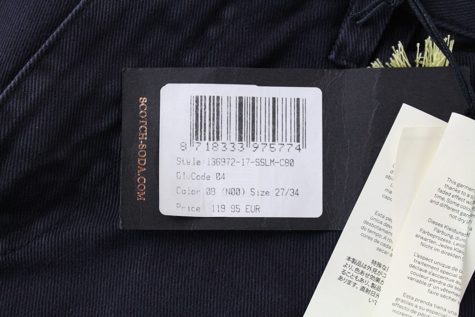 MAISON SCOTCH Women Jeans W27/L34 Slim Boyfriend Fit Ripped Navy Cotton Dyed