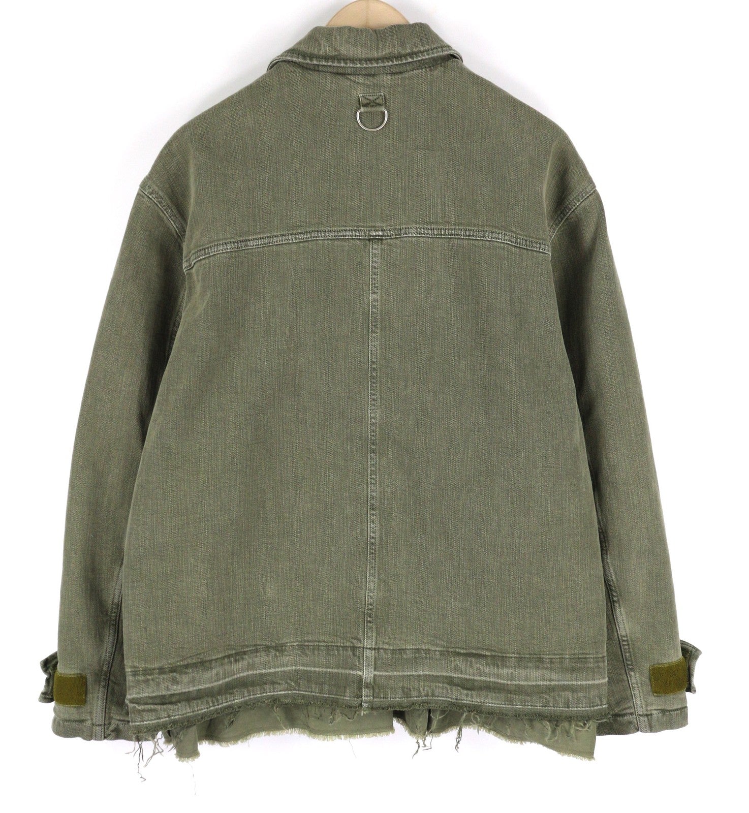 DIESEL J-Georg Men Jacket L Military Denim Zip Distress Lightweight RRP€395