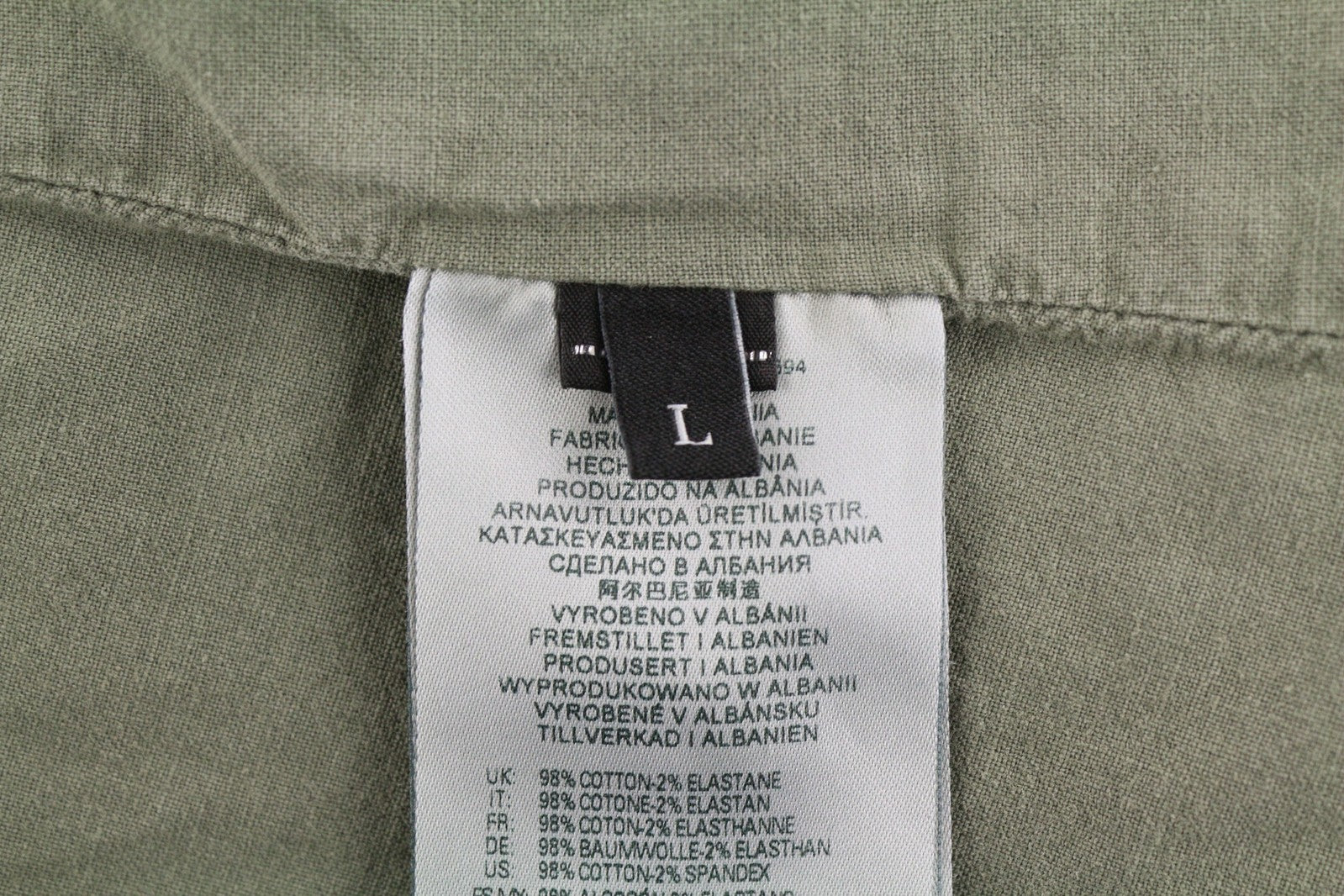 DIESEL J-Georg Men Jacket L Military Denim Zip Distress Lightweight RRP€395