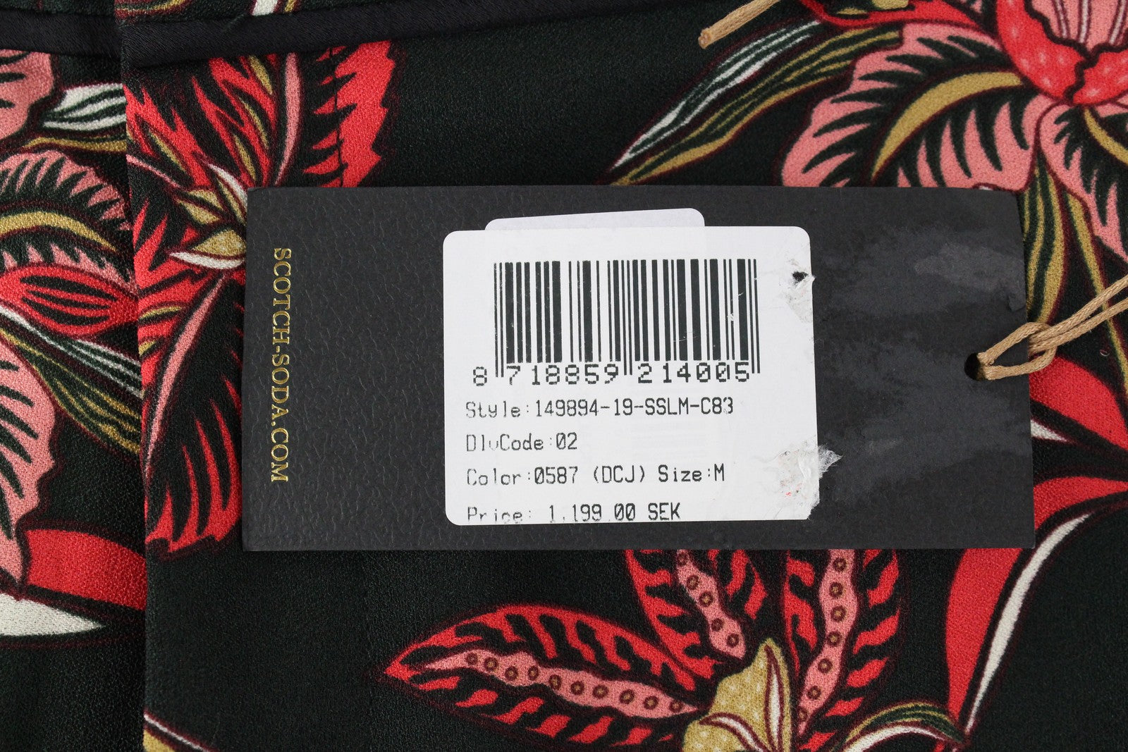 MAISON SCOTCH Women Trousers M Loose Dark Green Flower Patterned Lightweight