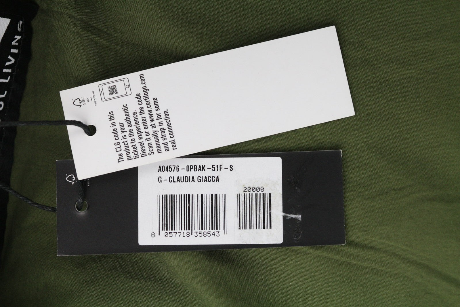 DIESEL G-Claudia Women Jacket S Linen Blend Drawstring Hidden Closure RRP€395