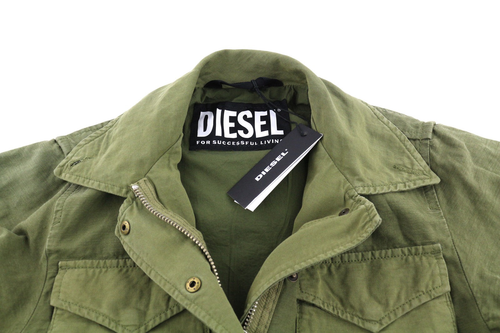 DIESEL G-Claudia Women Jacket S Linen Blend Drawstring Hidden Closure RRP€395