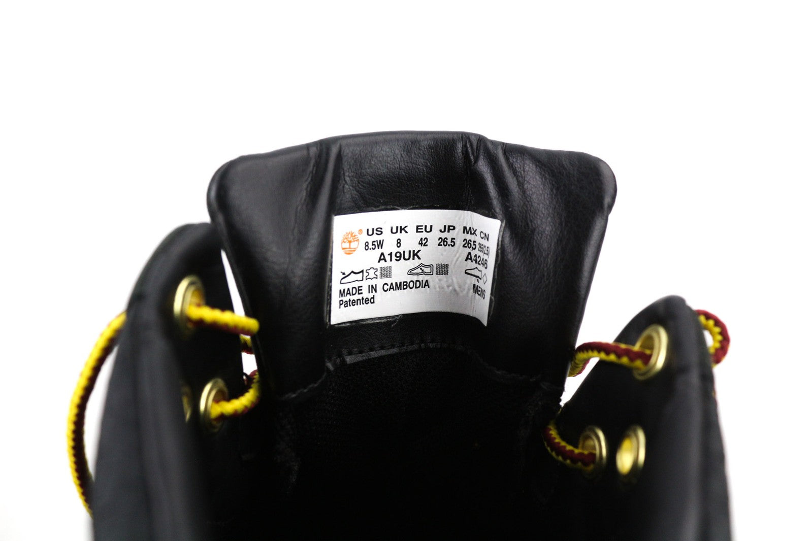 TIMBERLAND A19UK Men Boots EU42 Black Leather Sensorflex Comfort System Logo