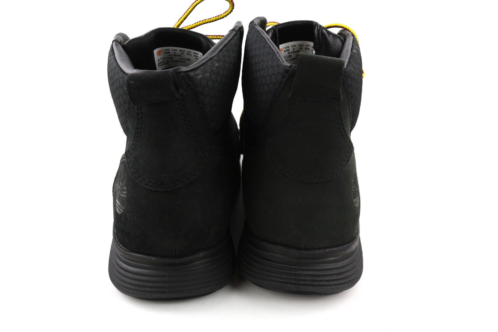 TIMBERLAND A19UK Men Boots EU42 Black Leather Sensorflex Comfort System Logo